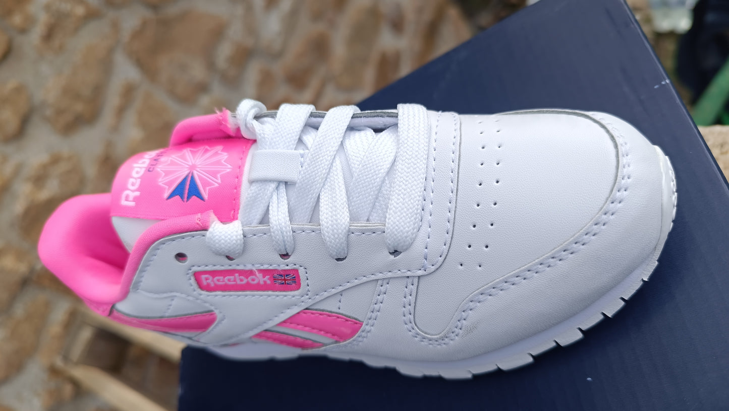 -50% baskets Reebok classic cuir véritable, s'illuminent à chaque pas au niveau du talons pointure 31 34