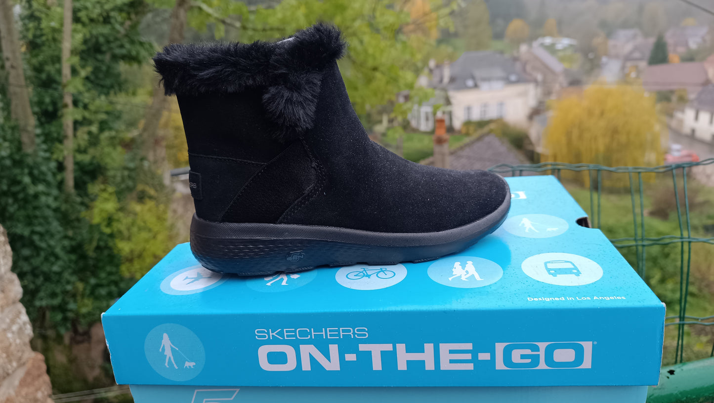 Destockage -70% bottines fourrées skechers femme 35 noir