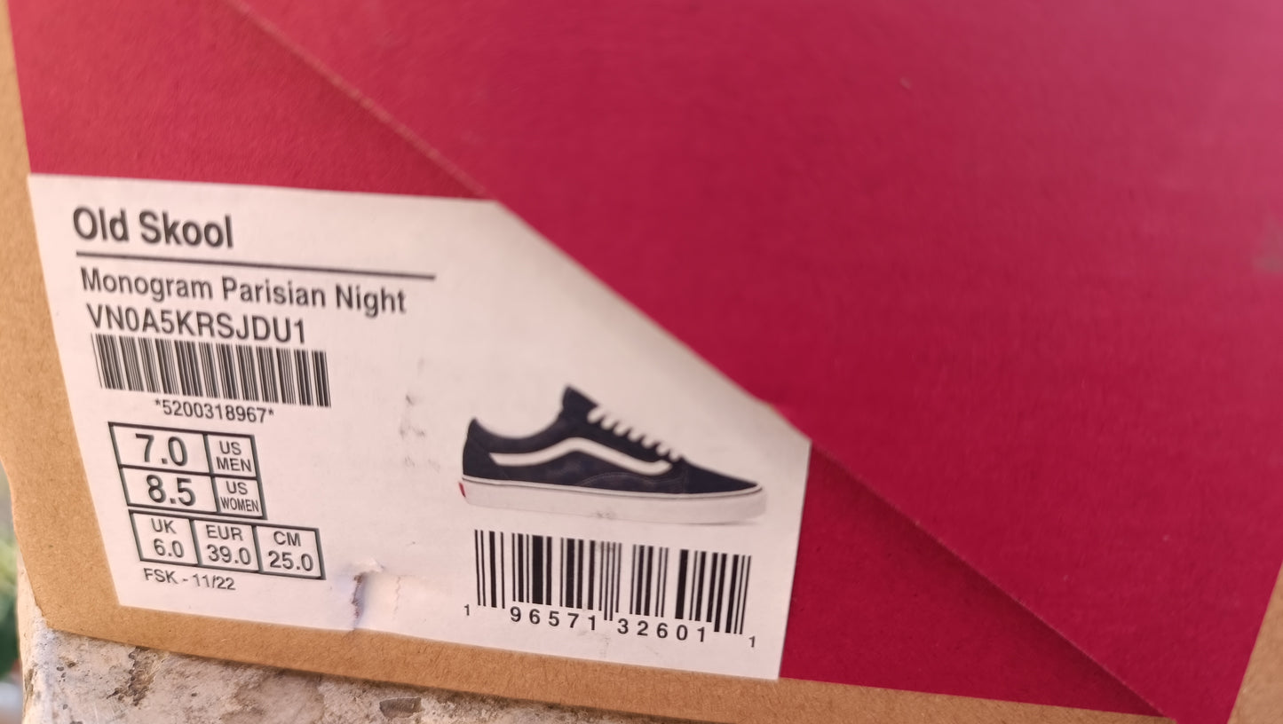 Destockage -55% baskets vans old skool durabilité très forte junior homme 38