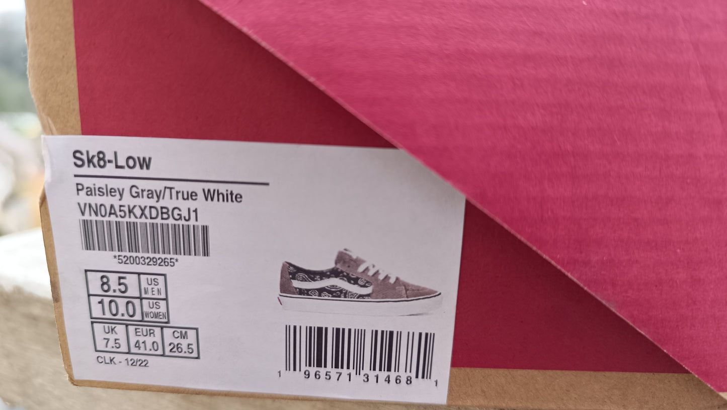 Baskets sneakers vans sk8-low paisley homme 41