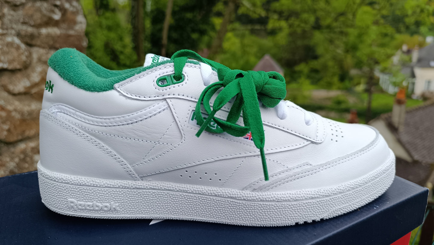 Destockage -50% Baskets Sneakers Reebok Club C Mid II Cuir Véritable Homme 43 .
