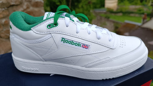 Destockage -50% Baskets Sneakers Reebok Club C Mid II Cuir Véritable Homme 43 .