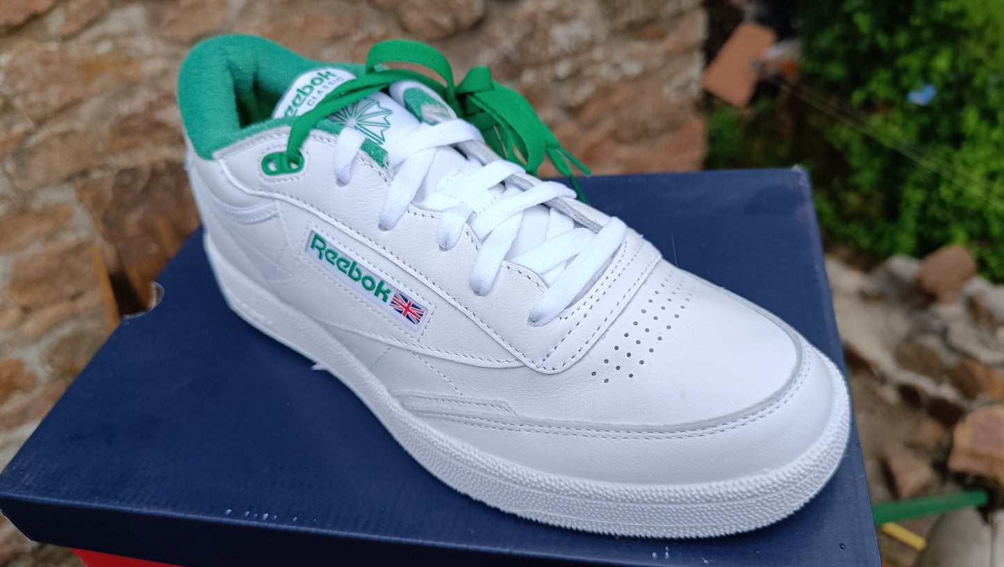 Destockage -50% Baskets Sneakers Reebok Club C Mid II Cuir Véritable Homme 43 .