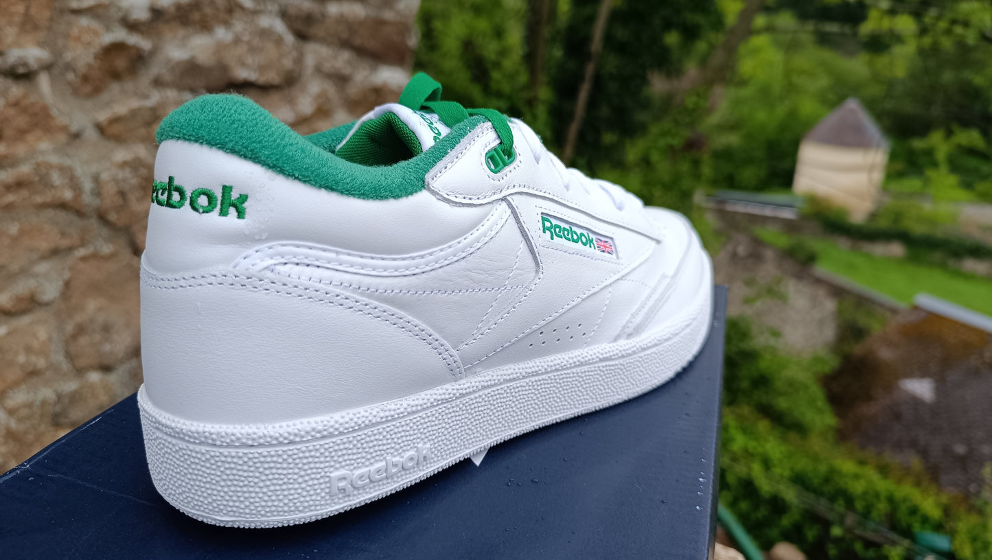 Destockage -50% Baskets Sneakers Reebok Club C Mid II Cuir Véritable Homme 43 .