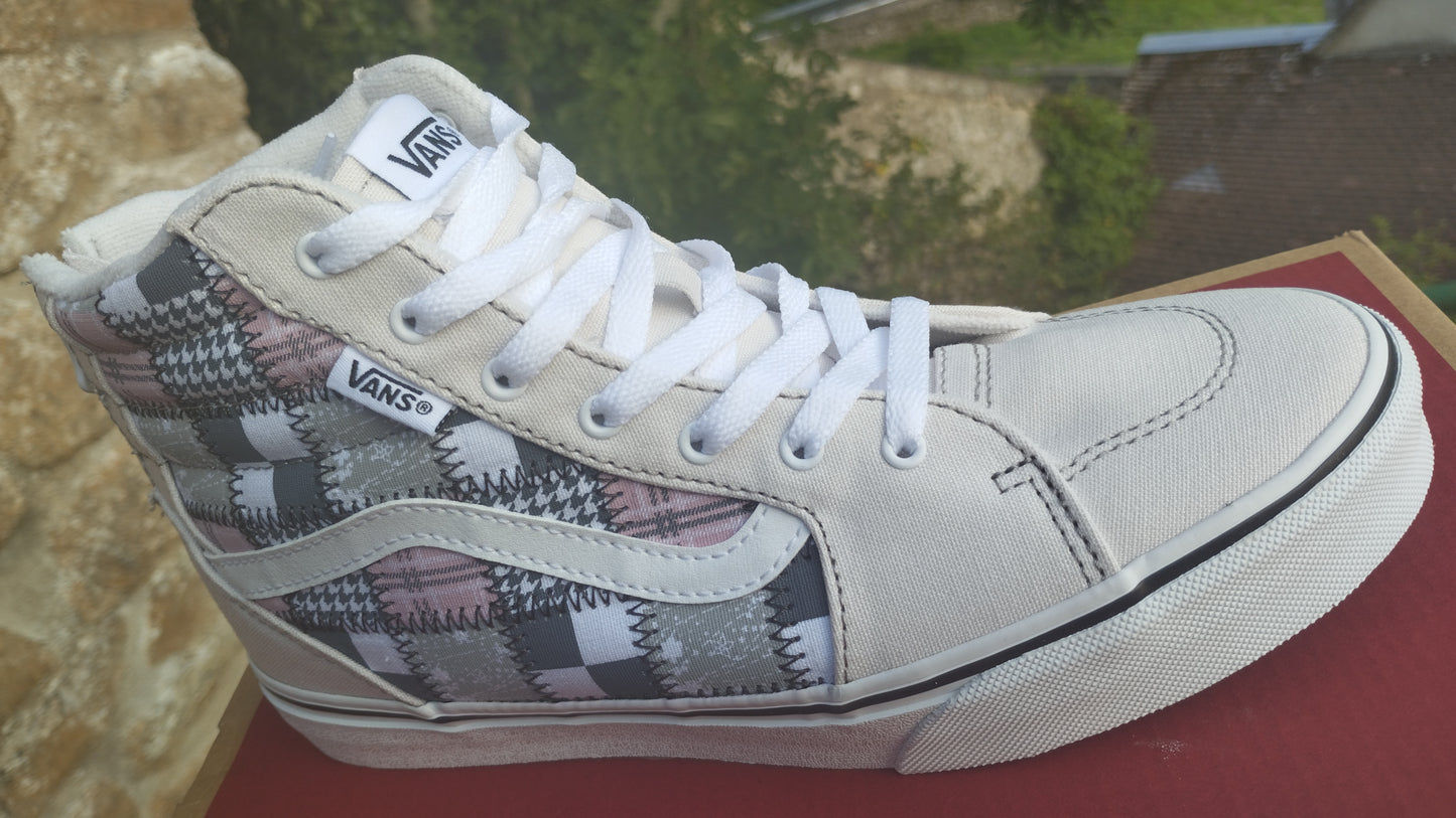 Baskets vans patchwork filmore HI ZIP femme 37 light grey