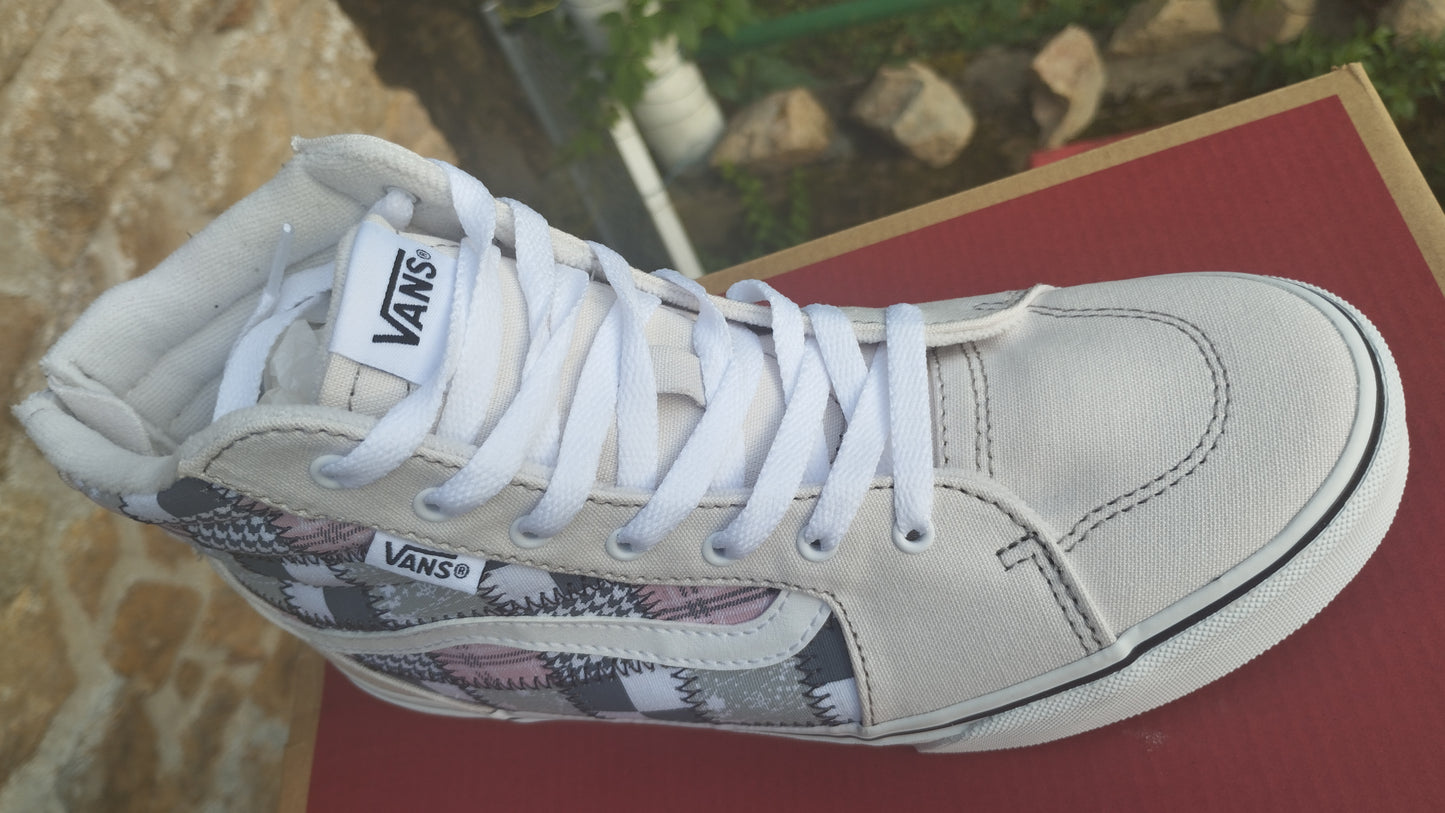 Baskets vans patchwork filmore HI ZIP femme 37 light grey