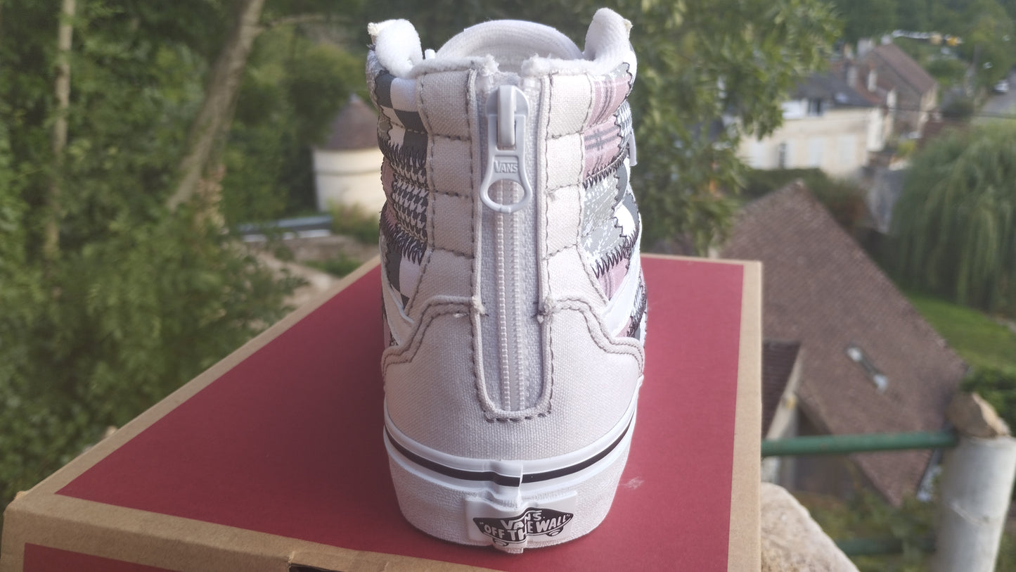 Baskets vans patchwork filmore HI ZIP femme 37 light grey