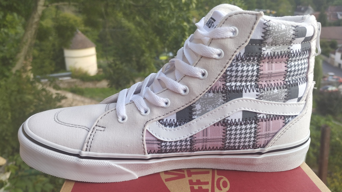 Baskets vans patchwork filmore HI ZIP femme 37 light grey
