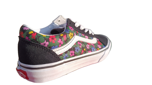Destockage -50% baskets vans old skool floral durabilité très forte enfants filles 27 33