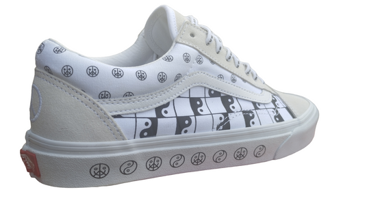 -50% Baskets vans old skool peace and love et Yin Yang homme 40.5 46